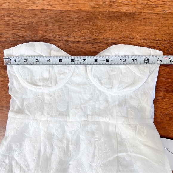 Lulus From this Day White Floral Jacquard Strapless Midi Dress Size Small - Picture 11 of 13